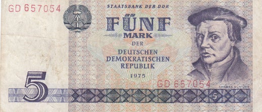 East Germany ( DDR ) 5 mark 1975 P-27 ( VF )