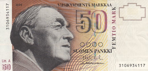 50 Markkaa 1986 Litt-A ( VF ) Van - Hei