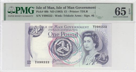 Isle of Man 1 Pound ND(1983) P-40b PMG65