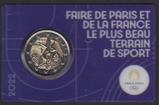 France 2 euro 2022 Paris 2024 Olympic Games ( UNC ) coincard