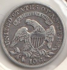 USA 1 Dime 1833 KM-48 ( VF ) scratch x2, Silver