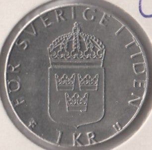 Sweden 1 krona 1977 KM-852 ( Unc )